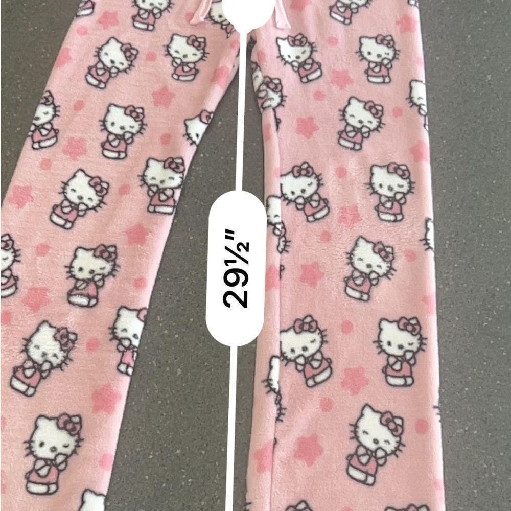 Hello Kitty Pink Cartoon Pajama Bottoms size M junior - Picture 4 of 6